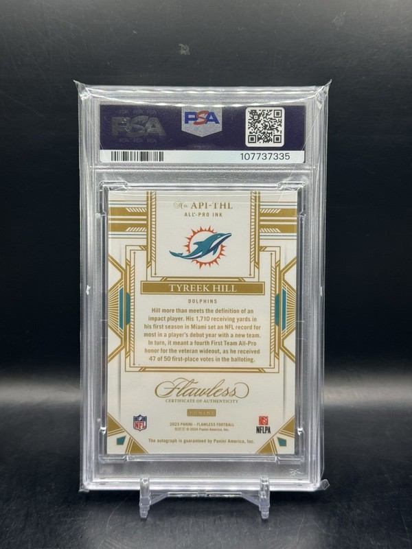 2023 FLAWLESS TYREEK HILL ALL-PRO INK-RUBY /15 PSA 8 / AUTO 9 view 2