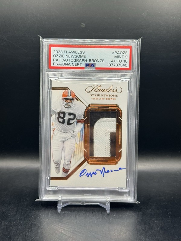 2023 FLAWLESS OZZIE NEWSOME PAT AUTOGRAPH-BRONZE /6 PSA 9 / AUTO 10
