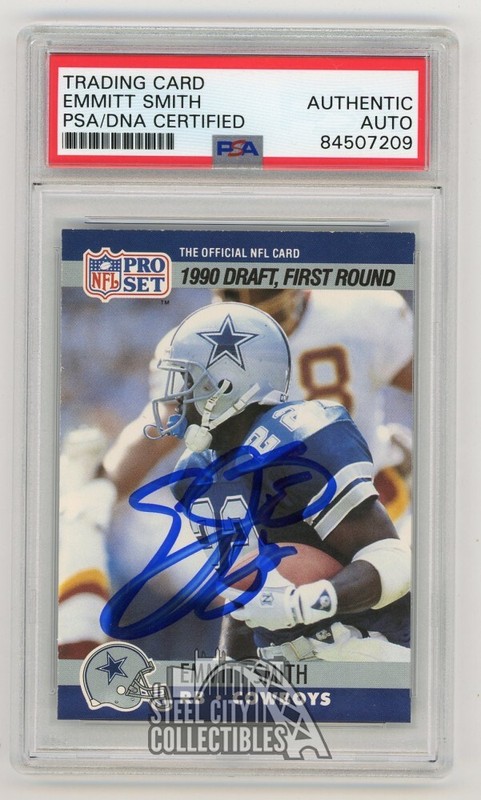 Emmitt Smith 1990 Pro Set Football Autographed Card #685 - PSA/DNA