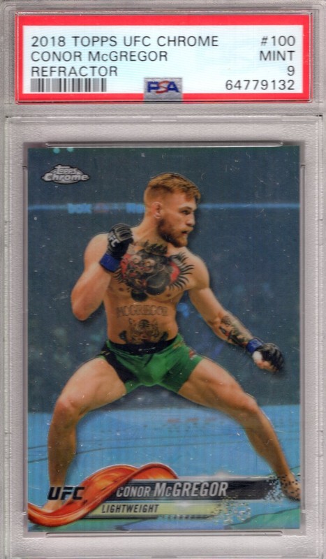2018 Topps UFC Chrome CONOR MCGREGOR #100 Silver REFRACTOR PSA 9 MINT 