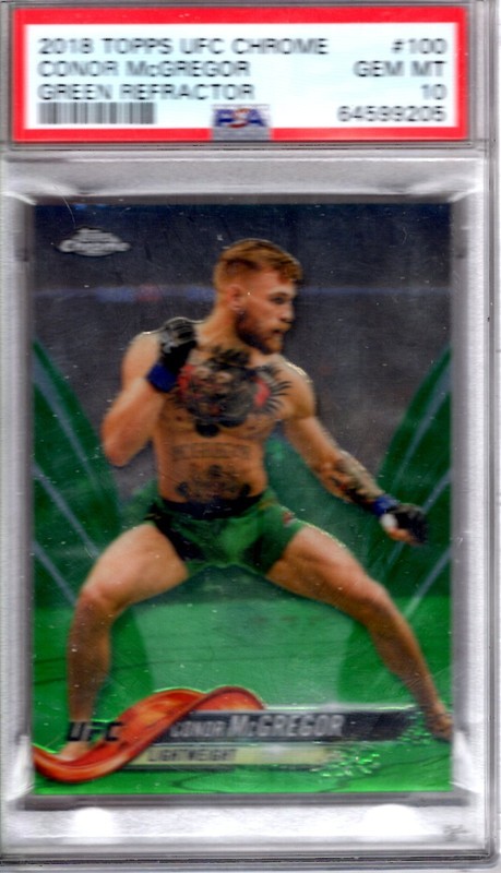 2018 Topps UFC Chrome CONOR MCGREGOR #100 Green REFRACTOR 89/99 PSA 10 GEM MINT