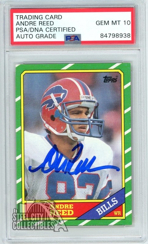 Andre Reed 1986 Topps Autograph Rookie Card #388 PSA/DNA 10