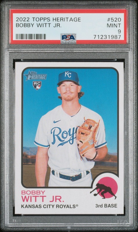 2022 Topps Heritage Bobby Witt Jr. #520 Rookie RC Card Royals PSA 9