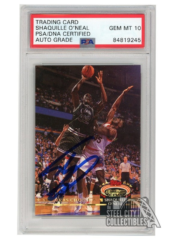 Shaquille O'Neal 1992-93 Stadium Club Members Choice Auto RC Card 201 PSA/DNA 10