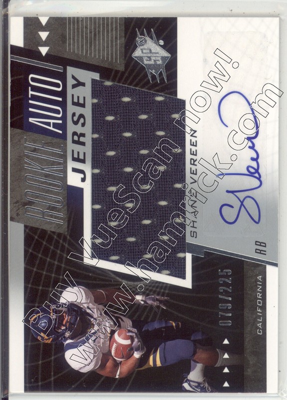 shane vereen rc rookie draft jersey patch auto california cal bears college /225