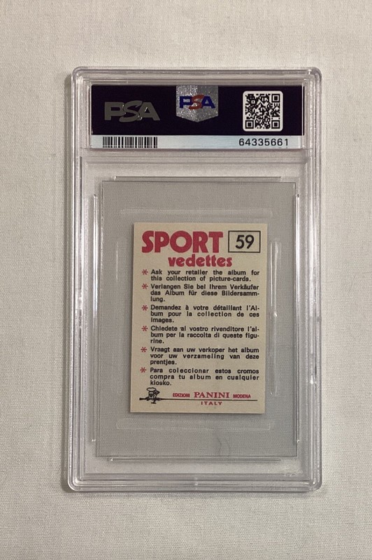 CASSIUS CLAY MUHAMMAD ALI 1974 PANINI SPORT VEDETTES CARD #59 PSA 5 view 2