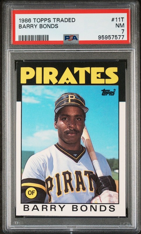 1986 Topps Traded - #11T Barry Bonds (RC) PSA 7