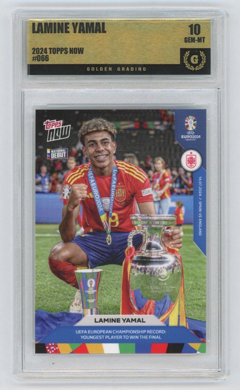 2024 Topps Now UEFA Euro #66 Lamine Yamal ROOKIE Spain Graded 10 GEM MINT  (QTY)