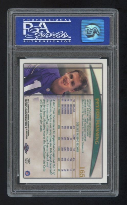 PSA 9 Peyton Manning 1998 TOPPS CHROME ROOKIE RC SP   BEAUTIFUL  HOF   GOAT QB view 2