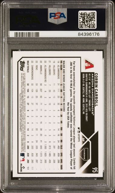 Corbin Carroll 2023 Topps Chrome #95 (RC) PSA 10 view 2