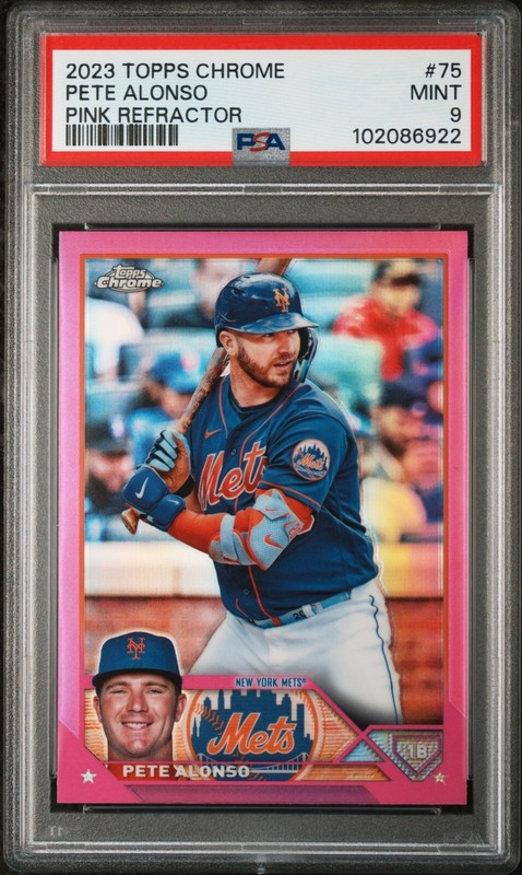2023 Topps Chrome - Pete Alonso #75 Pink Refractor PSA 9 MINT