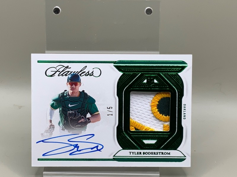 2023 Panini Flawless Baseball Flawless Patch Auto RPA Tyler Soderstrom RC 1/5