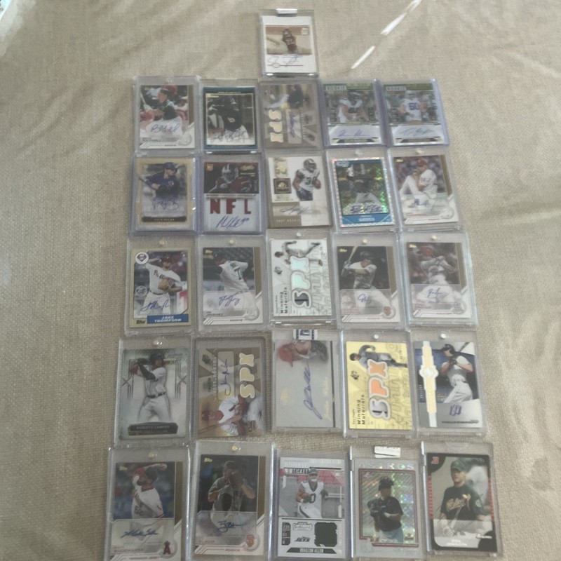 Football & Baseball GAME USED JERSEY AUTO # RC LOT Every Card $5 or higher value