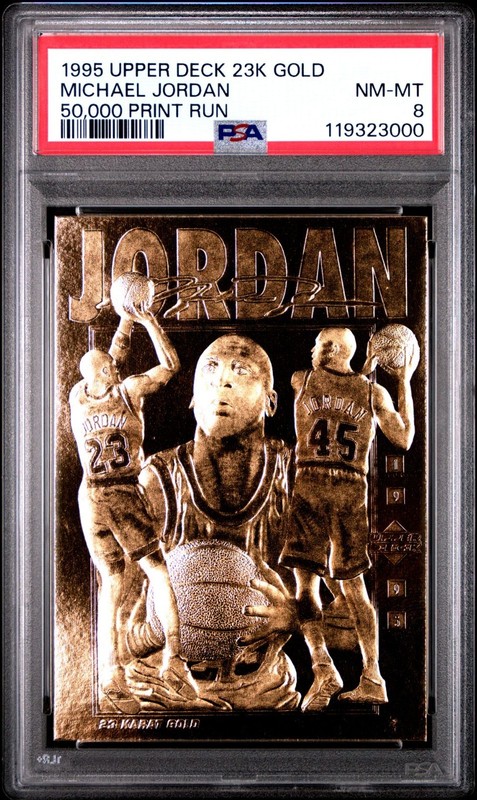 1995 UPPER DECK 23K GOLD MICHAEL JORDAN 50,000 PRINT RUN PSA 8 NM-MT