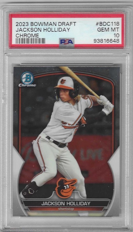 Jackson Holliday 2023 Bowman Chrome Draft #BDC118   PSA 10
