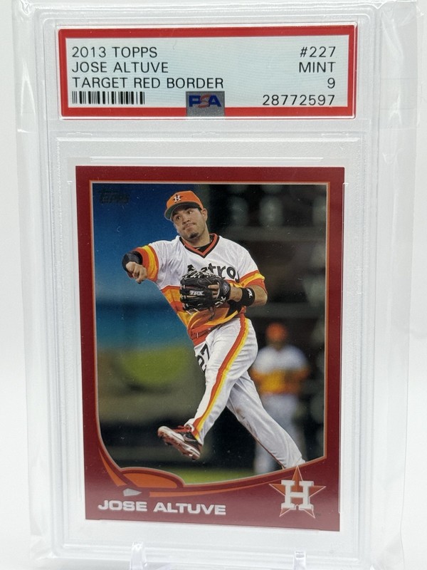 2013 Topps - Jose Altuve #227 Red Target Border PSA 9 Mint Houston Astros