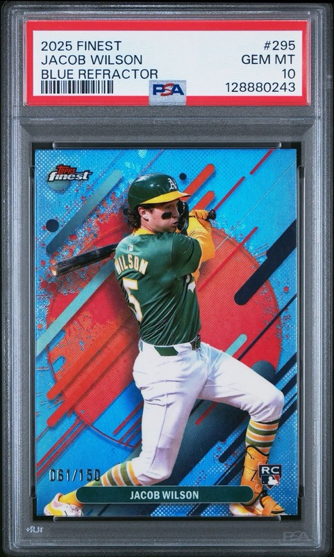 JACOB WILSON 2025 Topps Finest Blue Refractor /150 RARE #295 PSA 10 Pop 2