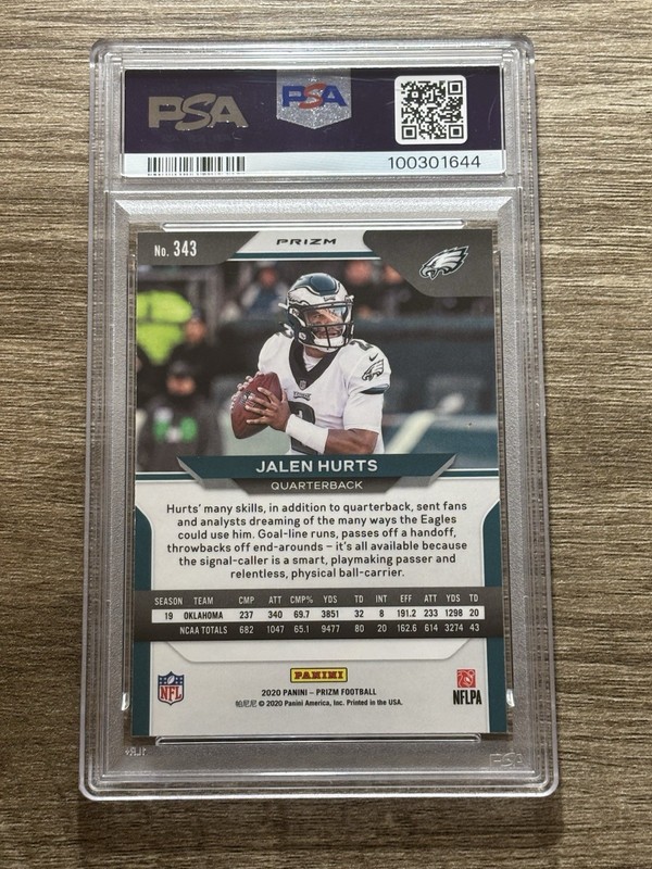 2020 Panini Prizm Jalen Hurts Lazer Prizm (RC) PSA 9 📈 view 2