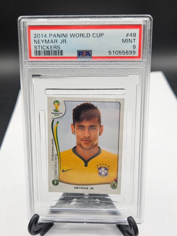 2014 Panini FIFA World Cup Brazil Album Stickers Neymar Jr #48 PSA 9 MINT