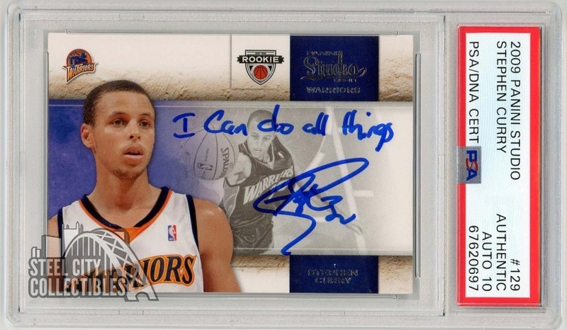 Stephen Curry 2009 Studio Auto "I can do all things" Rookie Card 129 PSA Auth/10