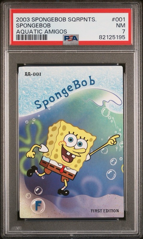 2003 UD SPONGEBOB SQUAREPANTS AQUATIC AMIGOS #001 First Edition PSA 7 ROOKIE RC
