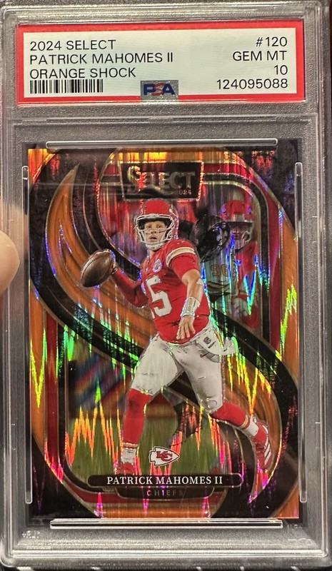 2024 Panini Select - Premier Patrick Mahomes II #120 Orange Shock PSA 10