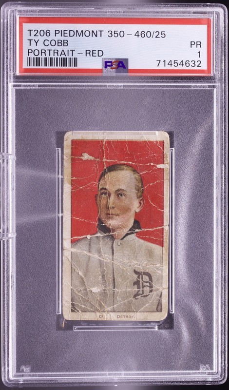 1909-11 T206 Ty Cobb Red Portrait Piedmont 350-460 PSA 1 PR Rare Series Back HOF