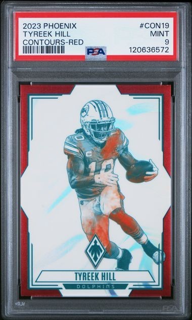 Tyreek Hill 2023 Panini Phoenix Contours Red SP /199 PSA 9 #CON19 Dolphins