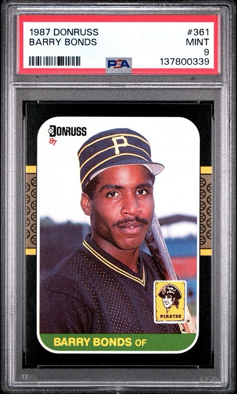 1987 Donruss Barry Bonds RC #361 PSA 9 MINT Pittsburgh Pirates view 1