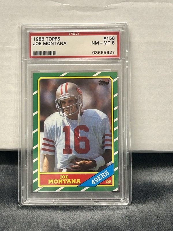 1986 Topps Football Joe Montana PSA 8