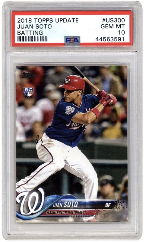 2018 Topps Update Series - Juan Soto #US300 Vertical, Blue Jersey (RC) PSA 10