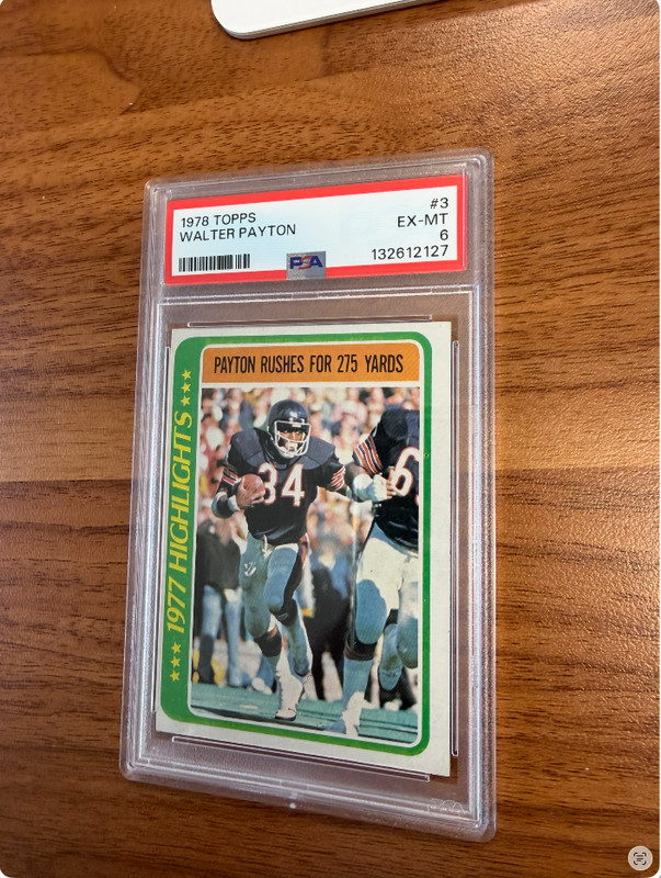 1978 Topps Walter Payton Highlights Vintage Football Card #3 Bears PSA 6 EX-MT