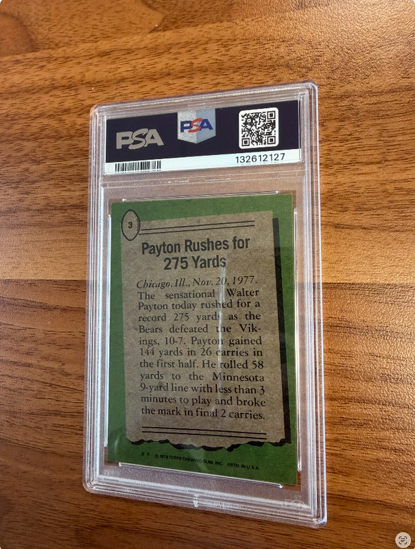 1978 Topps Walter Payton Highlights Vintage Football Card #3 Bears PSA 6 EX-MT view 2