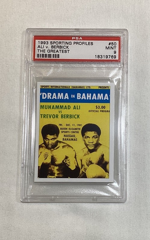 MUHAMMAD ALI VS BERBICK 1993 SPORTING PROFILES THE GREATEST CARD #50 PSA 9 MINT