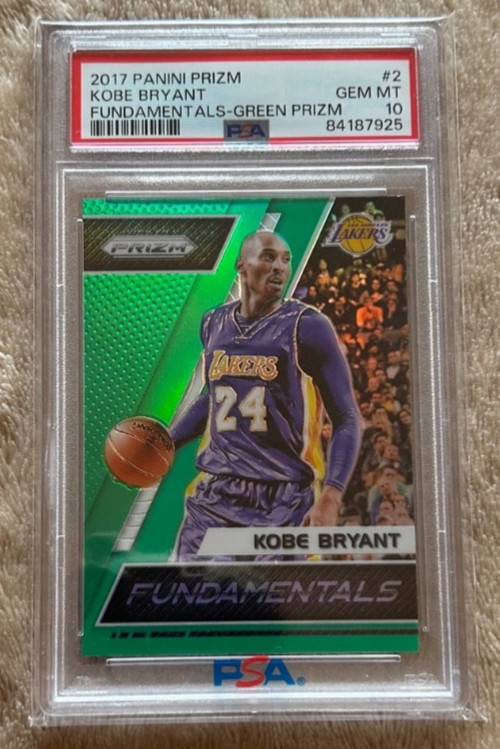 2017-18 Panini Green Prizm Fundamentals #2 Kobe Bryant PSA 10 POP 45 💎 