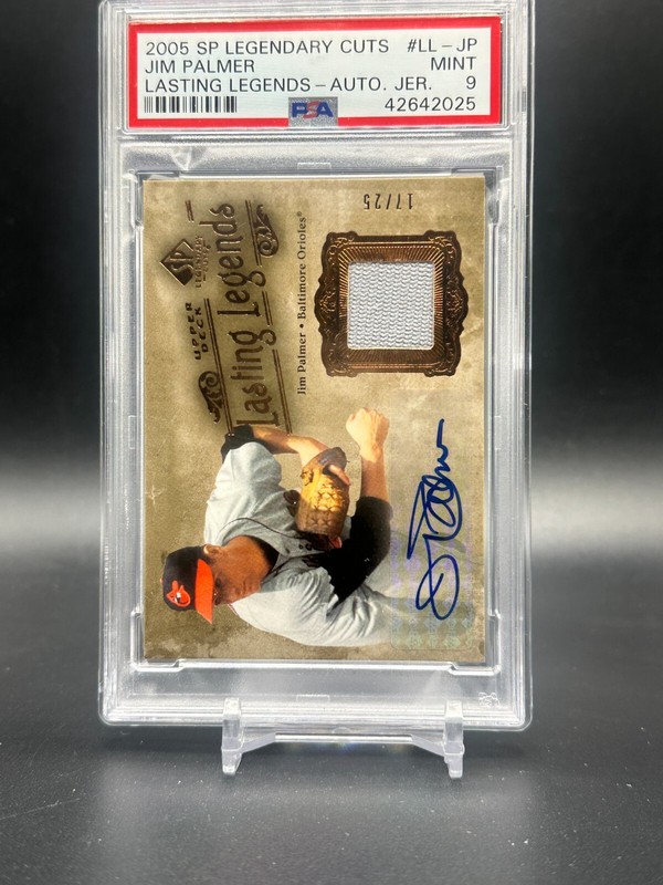 JIM PALMER AUTO PSA 9 BALTIMORE ORIOLES GAME WORN PATCH POP 1