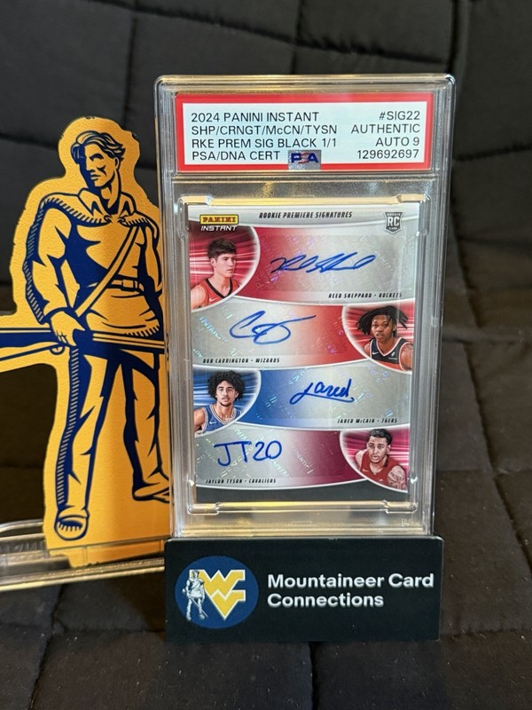 SHEPPARD/CARRINGTON/MCCAIN/TYSON 2024 Panini Rookie Signatures PSA AUTO 9 - 1/1