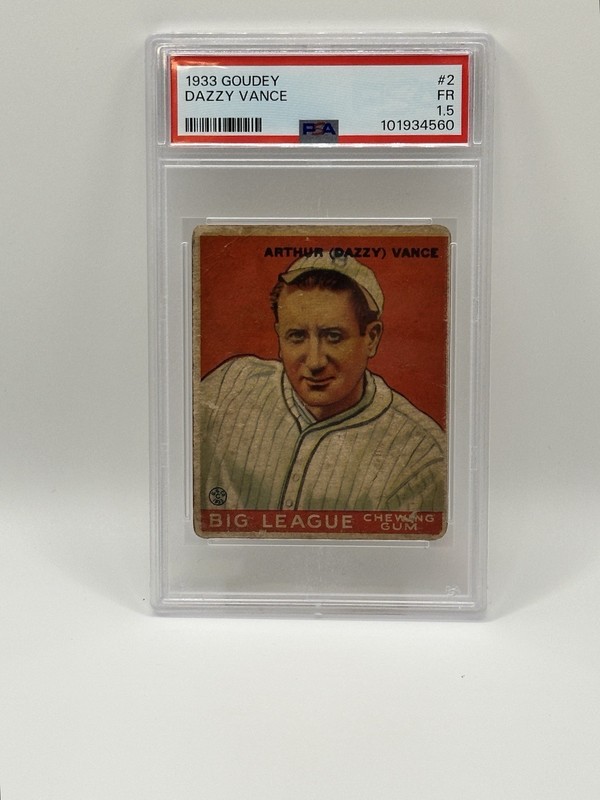 1933 GOUDEY DAZZY VANCE #2 PSA 1.5 FAIR – ST. LOUIS CARDINALS HOF