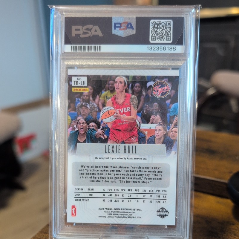 Lexie Hull 2024 Panini WNBA Prizm #TB-LH Throwback Auto PSA 9 POP 4 view 2