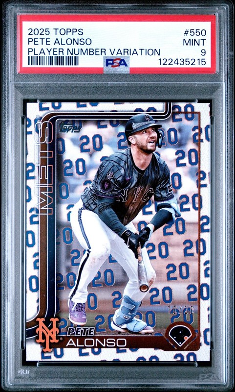 2025 TOPPS Pete Alonso PLAYER NUMBER Variation JERSEY MATCH #10 of /20 NO PSA 10