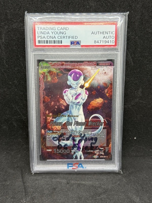 Frieza Signed Dbz Card Psa Linda Young Auto Dragon Ball Z Series 9 PRE RELEASE