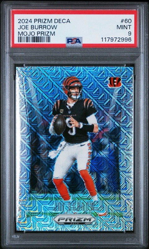 2024 Prizm Deca Joe Burrow Mojo Prizm /30 PSA 9