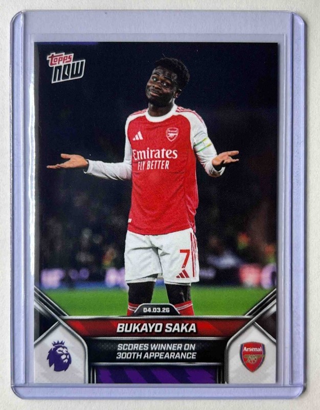 Bukayo Saka 2025-26 Premier League Topps Now #151 Arsenal PR: 1623 view 1