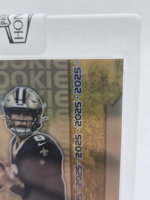 2025 Panini Honors Football - Tyler Shough - Gold Prizm # 1/3 Auto WOW - Saints view 2