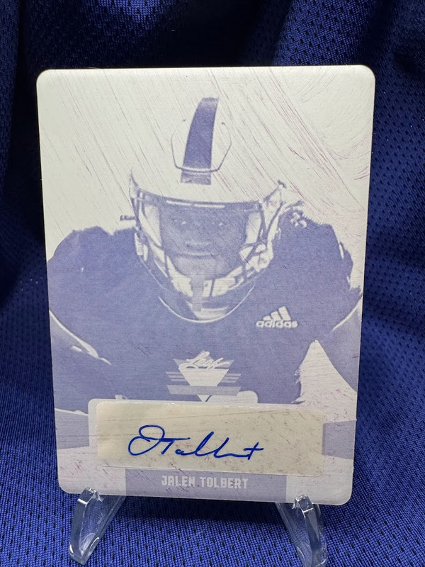 Jalen Tolbert - AUTO - #1/1 - MAGENTA PLATE - 2022 Leaf Valiant - PA-JT1