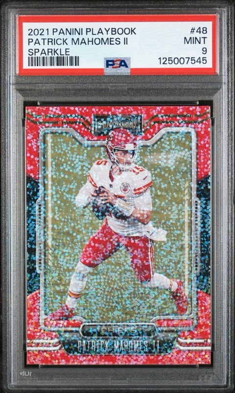 2021 Panini Playbook - Patrick Mahomes II #48 Sparkle PSA 9