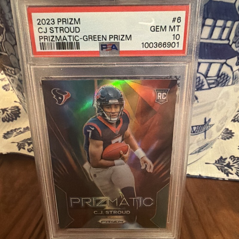 2023 Prizm CJ Stroud #6 Prizmatic Green Rookie RC PSA 10