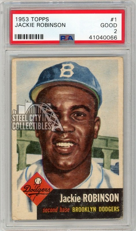 Jackie Robinson 1953 Topps Baseball Card #1 PSA 2