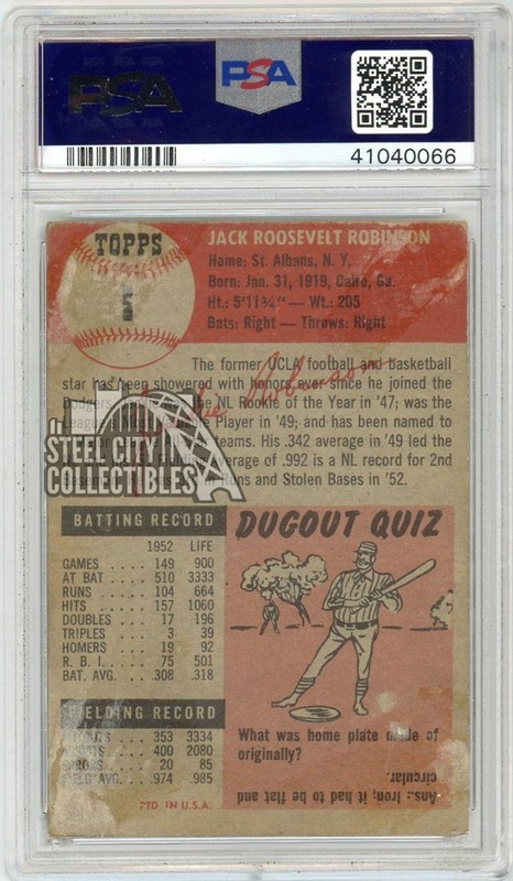 Jackie Robinson 1953 Topps Baseball Card #1 PSA 2 view 2