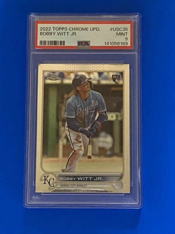 Bobby Witt Jr. 2022 Topps Update Chrome, Rookie Card, PSA GRADED 9, Royals MINT